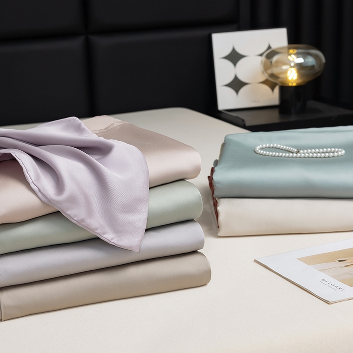 91家纺网 家纺一手货源 找家纺 （总）慕梵家居 2026新款100%莱赛尔天丝纯色单床单60s贡缎床单单件