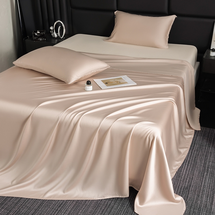 91家纺网 家纺一手货源 找家纺 慕梵家居 2026新款莱赛尔天丝纯色单床单床单单件 古橡粉