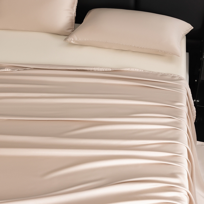 91家纺网 家纺一手货源 找家纺 慕梵家居 2026新款莱赛尔天丝纯色单床单床单单件 古橡粉