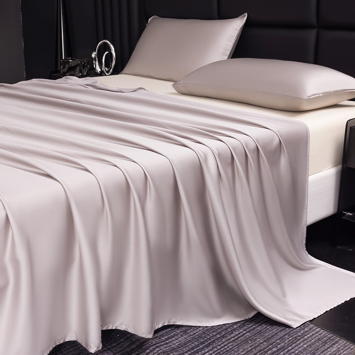 91家纺网 家纺一手货源 找家纺 慕梵家居 2026新款莱赛尔天丝纯色单床单床单单件 莫奈紫