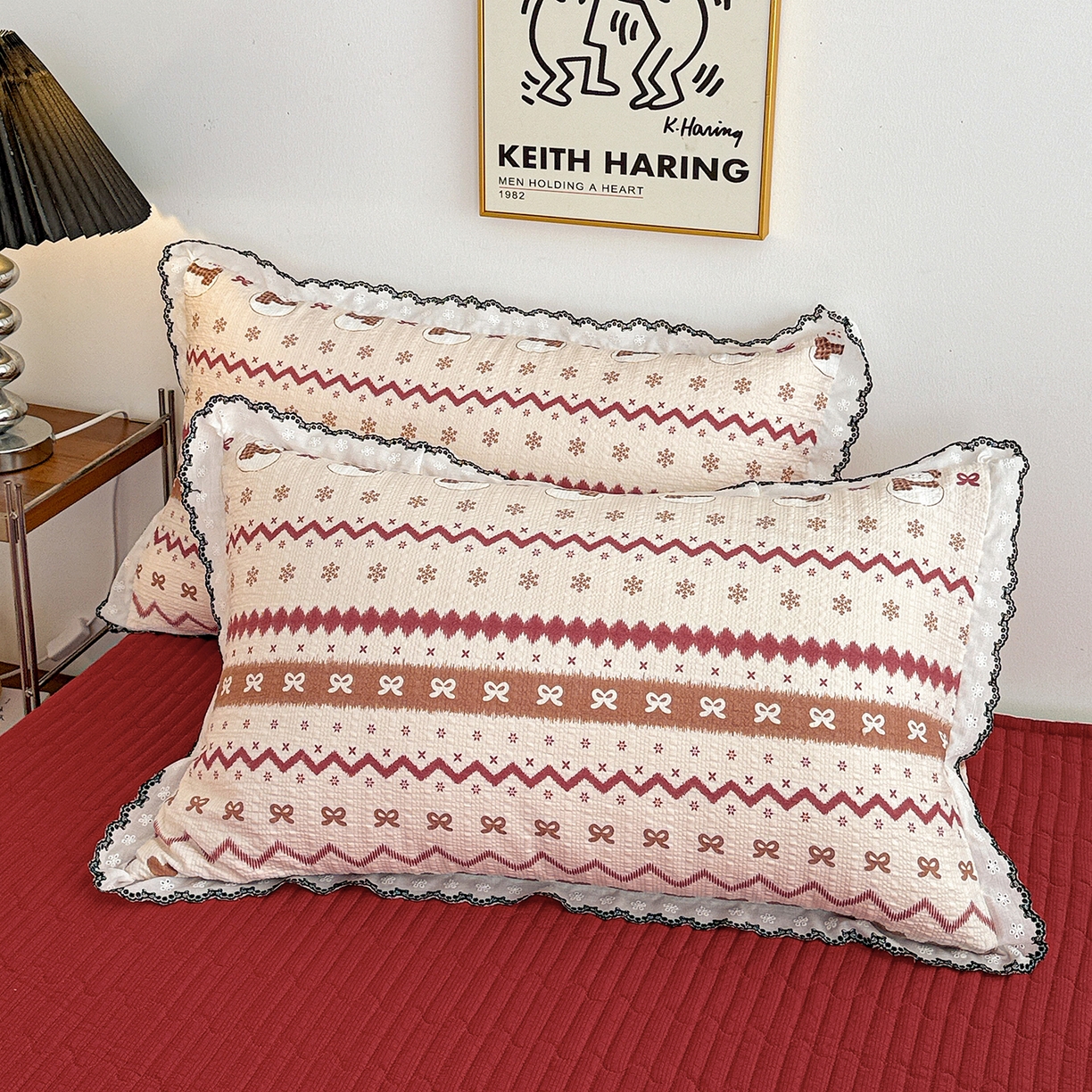 91家纺网 家纺一手货源 找家纺 富米莱（原臻工厂） 2026春夏新款云感泡芙棉复古法式花边床盖床裙被套夏凉被四件套一小红书推荐 复古花边-费尔岛娃娃