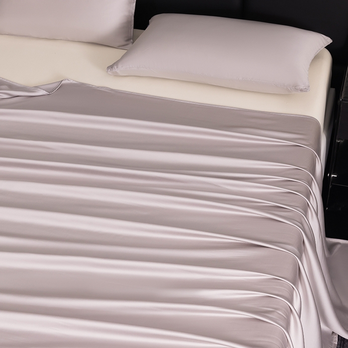 91家纺网 家纺一手货源 找家纺 慕梵家居 2026新款莱赛尔天丝纯色单床单床单单件 莫奈紫