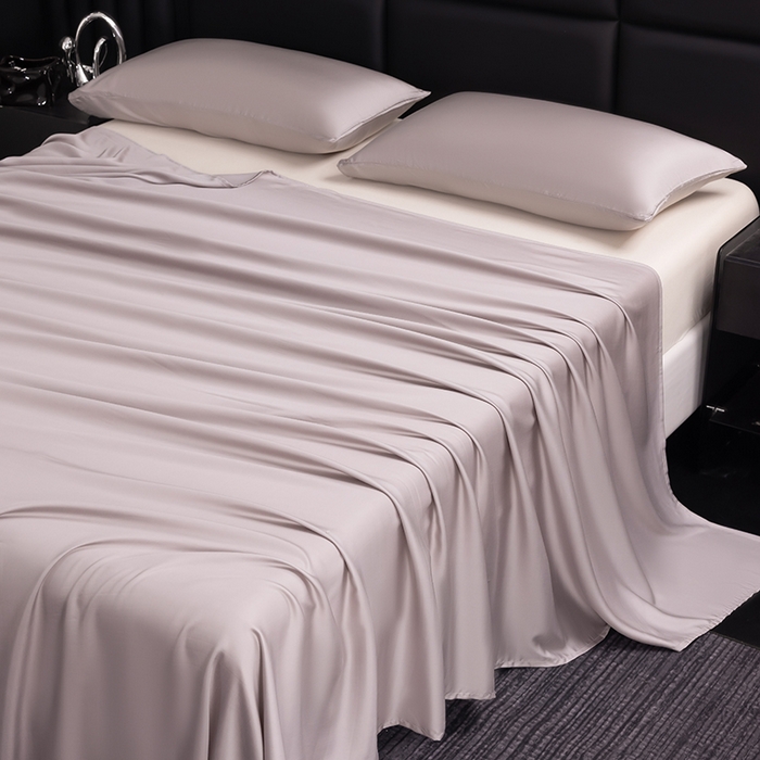 91家纺网 家纺一手货源 找家纺 慕梵家居 2026新款莱赛尔天丝纯色单床单床单单件 莫奈紫