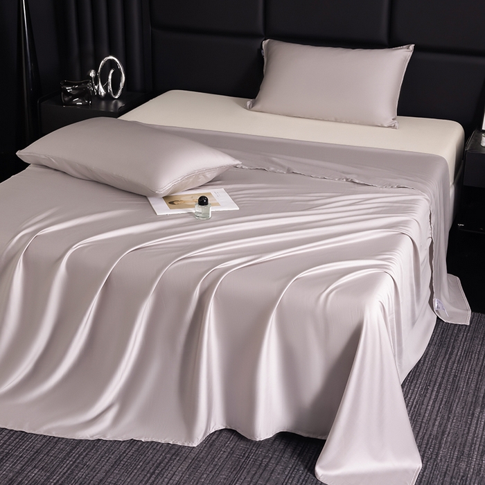 91家纺网 家纺一手货源 找家纺 慕梵家居 2026新款莱赛尔天丝纯色单床单床单单件 莫奈紫