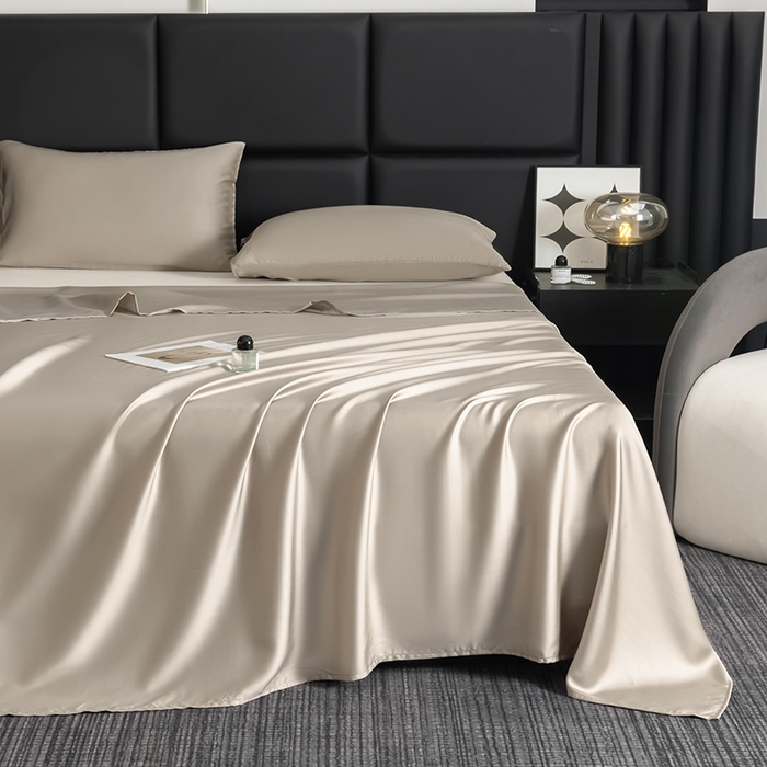 慕梵家居 2026新款莱赛尔天丝纯色单床单床单单件 纱褐色