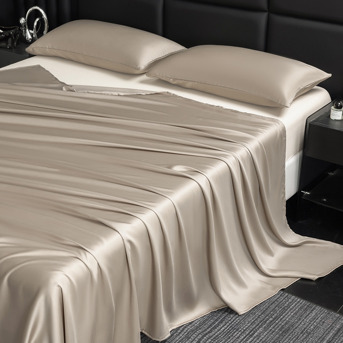 91家纺网 家纺一手货源 找家纺 慕梵家居 2026新款莱赛尔天丝纯色单床单床单单件 纱褐色