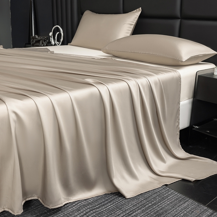 91家纺网 家纺一手货源 找家纺 慕梵家居 2026新款莱赛尔天丝纯色单床单床单单件 纱褐色