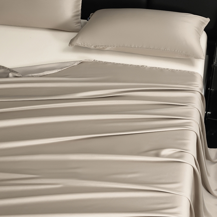 91家纺网 家纺一手货源 找家纺 慕梵家居 2026新款莱赛尔天丝纯色单床单床单单件 纱褐色