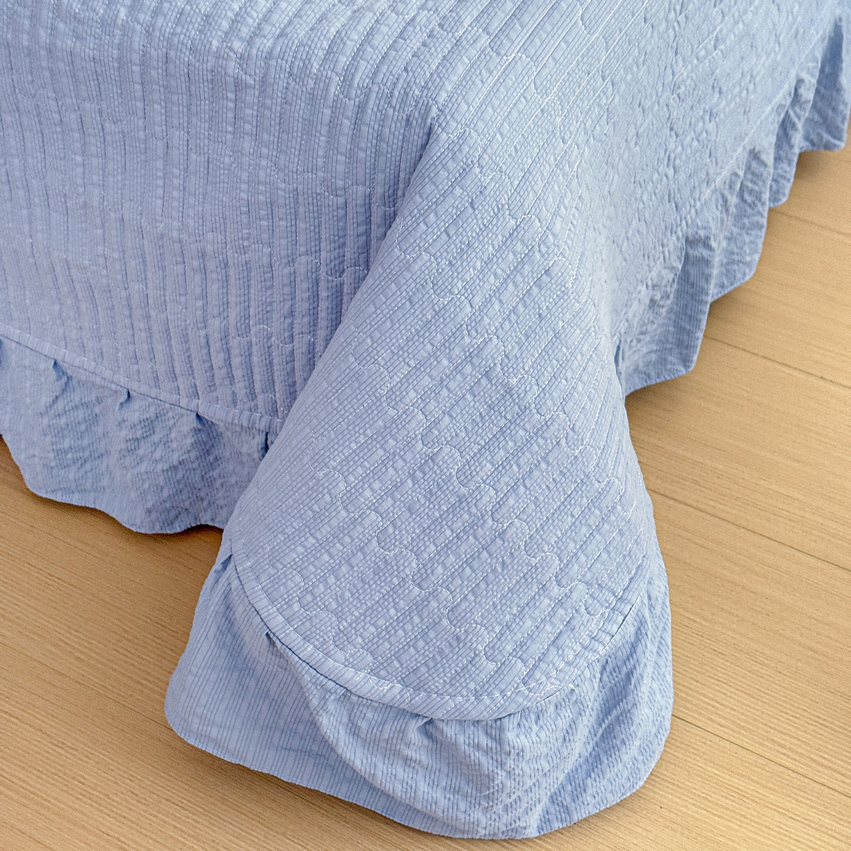 91家纺网 家纺一手货源 找家纺 富米莱（原臻工厂） 2026春夏新款云感泡芙棉复古法式花边床盖床裙被套夏凉被四件套一小红书推荐 复古花边-海盐日记