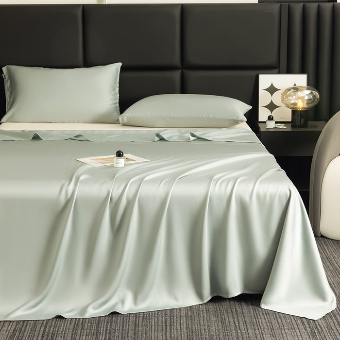 慕梵家居 2026新款莱赛尔天丝纯色单床单床单单件 纱叶绿