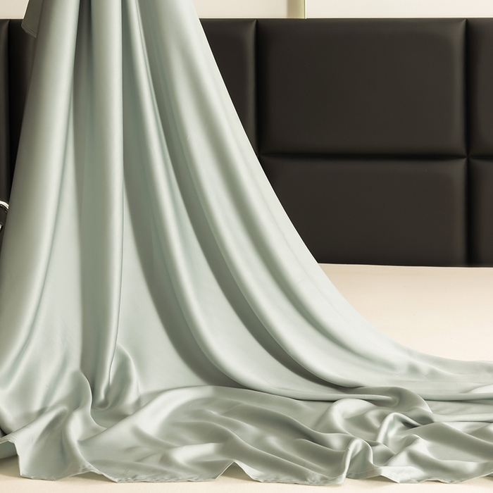 91家纺网 家纺一手货源 找家纺 慕梵家居 2026新款莱赛尔天丝纯色单床单床单单件 纱叶绿