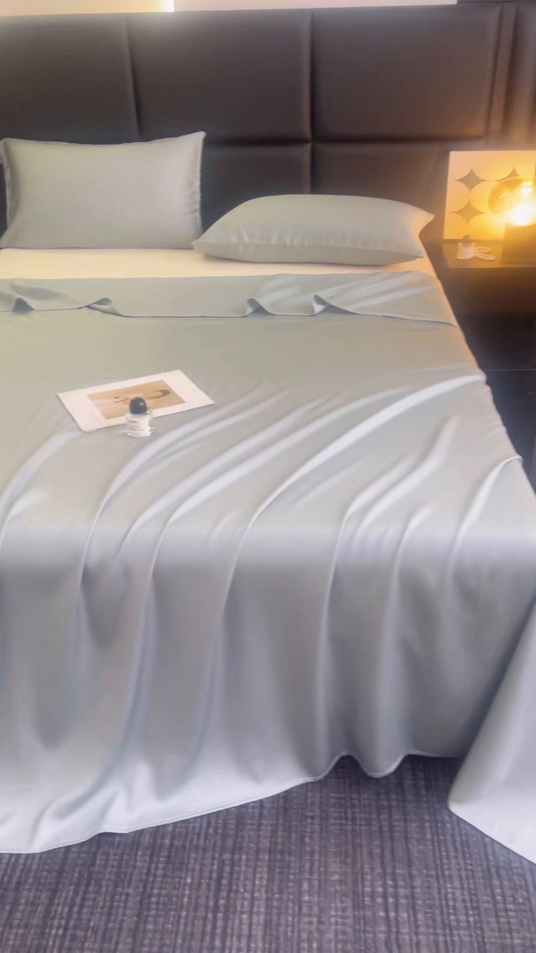 91家纺网 家纺一手货源 找家纺 慕梵家居 2026新款莱赛尔天丝纯色单床单床单单件 纱叶绿