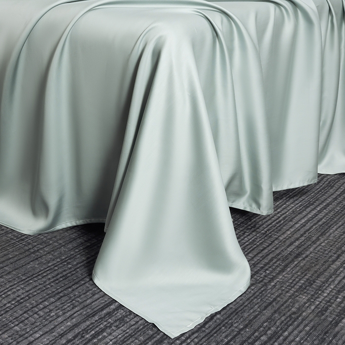 91家纺网 家纺一手货源 找家纺 慕梵家居 2026新款莱赛尔天丝纯色单床单床单单件 圣杯蓝