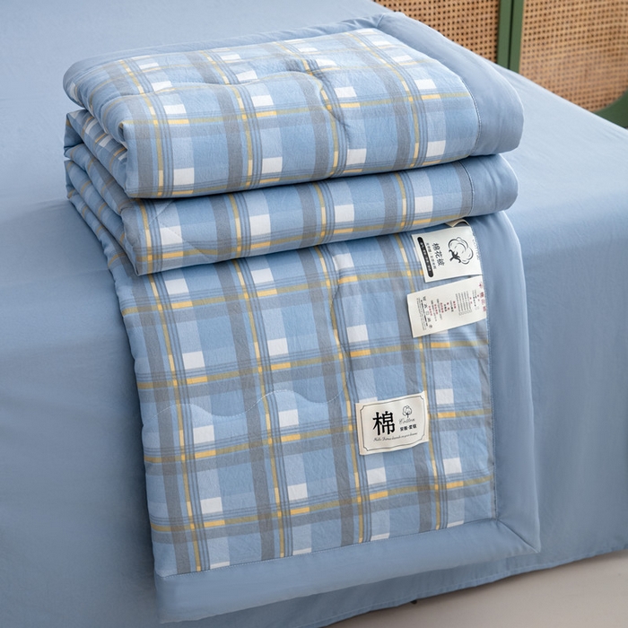 91家纺网 家纺一手货源 找家纺 梦莎被业 2026新款无印风棉花夏被夏凉被空调被 格调金