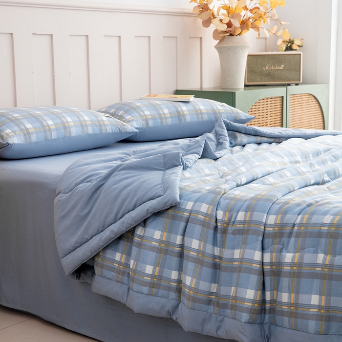 91家纺网 家纺一手货源 找家纺 梦莎被业 2026新款无印风棉花夏被夏凉被空调被 格调金