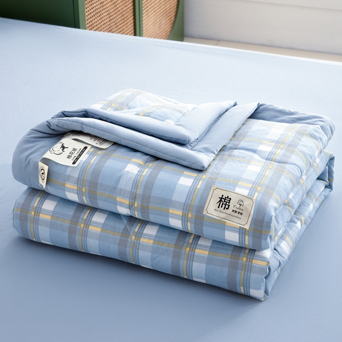 91家纺网 家纺一手货源 找家纺 梦莎被业 2026新款无印风棉花夏被夏凉被空调被 格调金