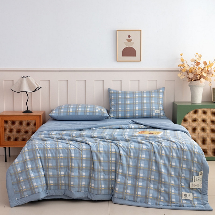 91家纺网 家纺一手货源 找家纺 梦莎被业 2026新款无印风棉花夏被夏凉被空调被 格调金