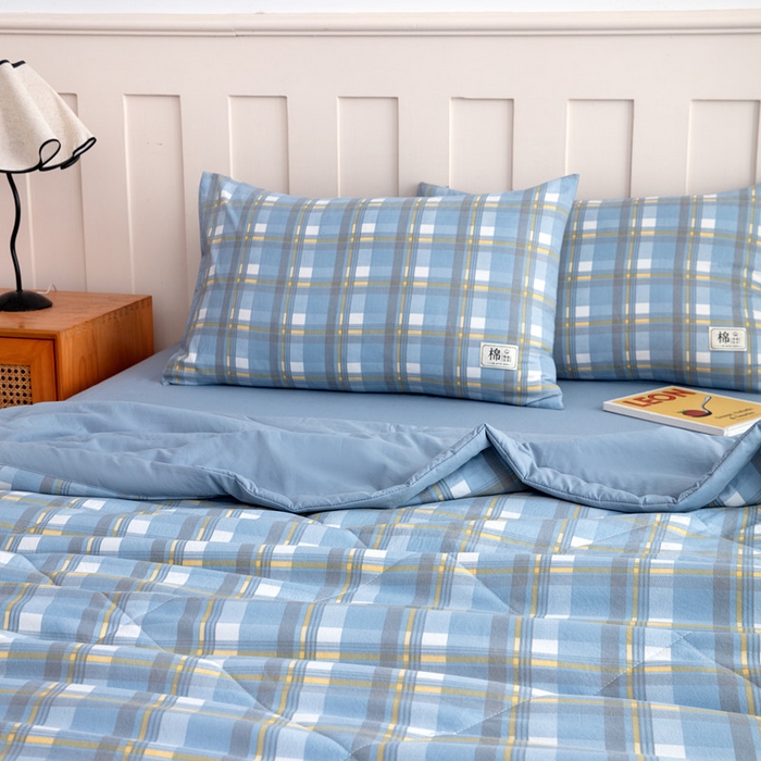 91家纺网 家纺一手货源 找家纺 梦莎被业 2026新款无印风棉花夏被夏凉被空调被 格调金