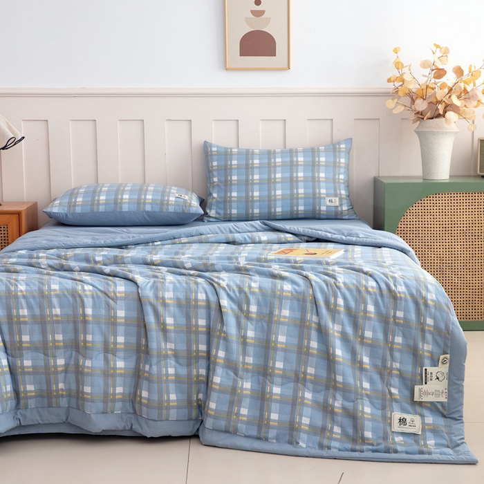 91家纺网 家纺一手货源 找家纺 梦莎被业 2026新款无印风棉花夏被夏凉被空调被 格调金