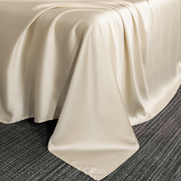 91家纺网 家纺一手货源 找家纺 慕梵家居 2026新款莱赛尔天丝纯色单床单床单单件 月光石