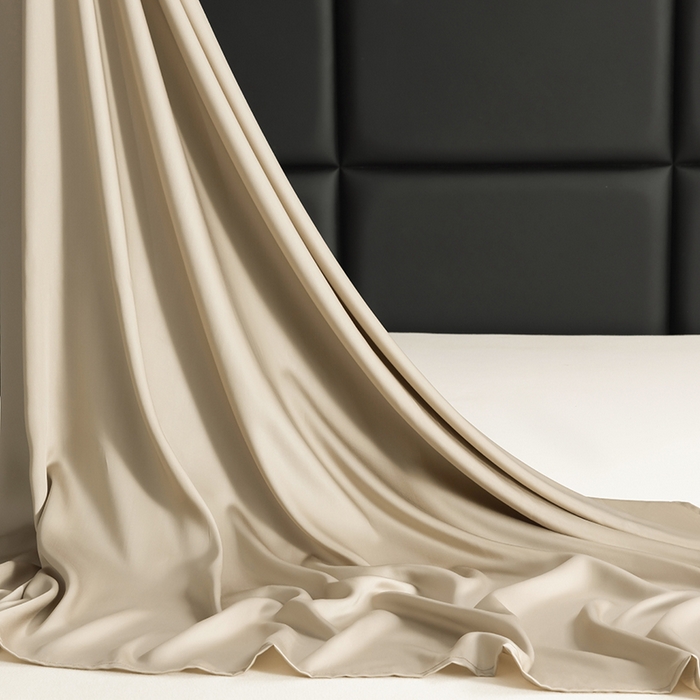 91家纺网 家纺一手货源 找家纺 慕梵家居 2026新款莱赛尔天丝纯色单床单床单单件 月光石