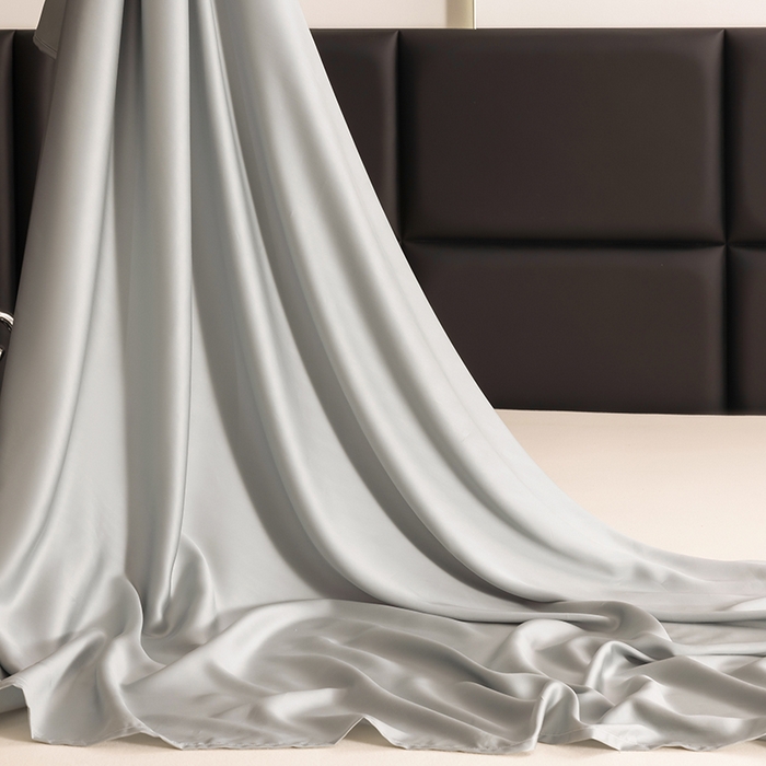 91家纺网 家纺一手货源 找家纺 慕梵家居 2026新款莱赛尔天丝纯色单床单床单单件 云氧灰