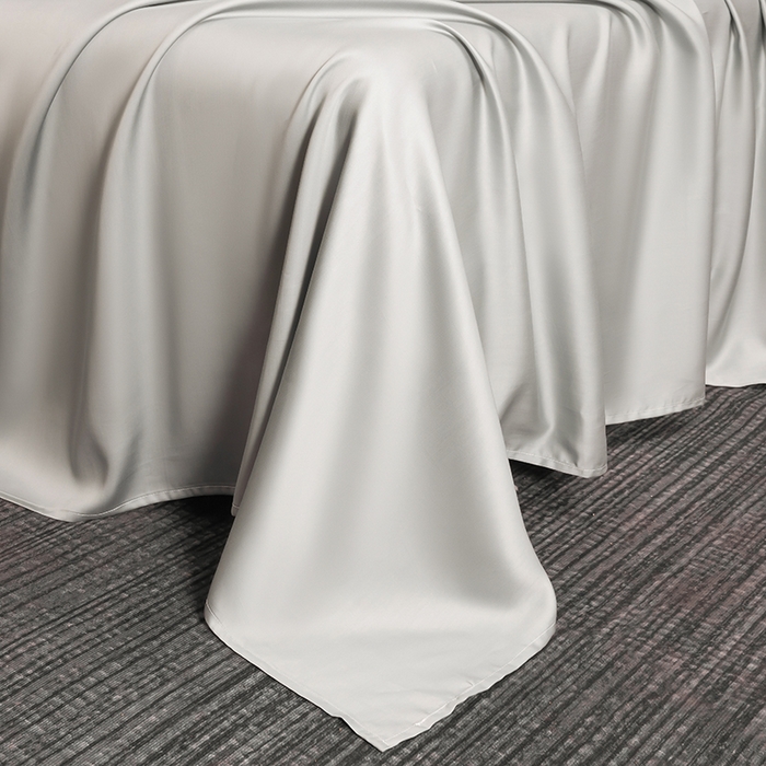 91家纺网 家纺一手货源 找家纺 慕梵家居 2026新款莱赛尔天丝纯色单床单床单单件 云氧灰