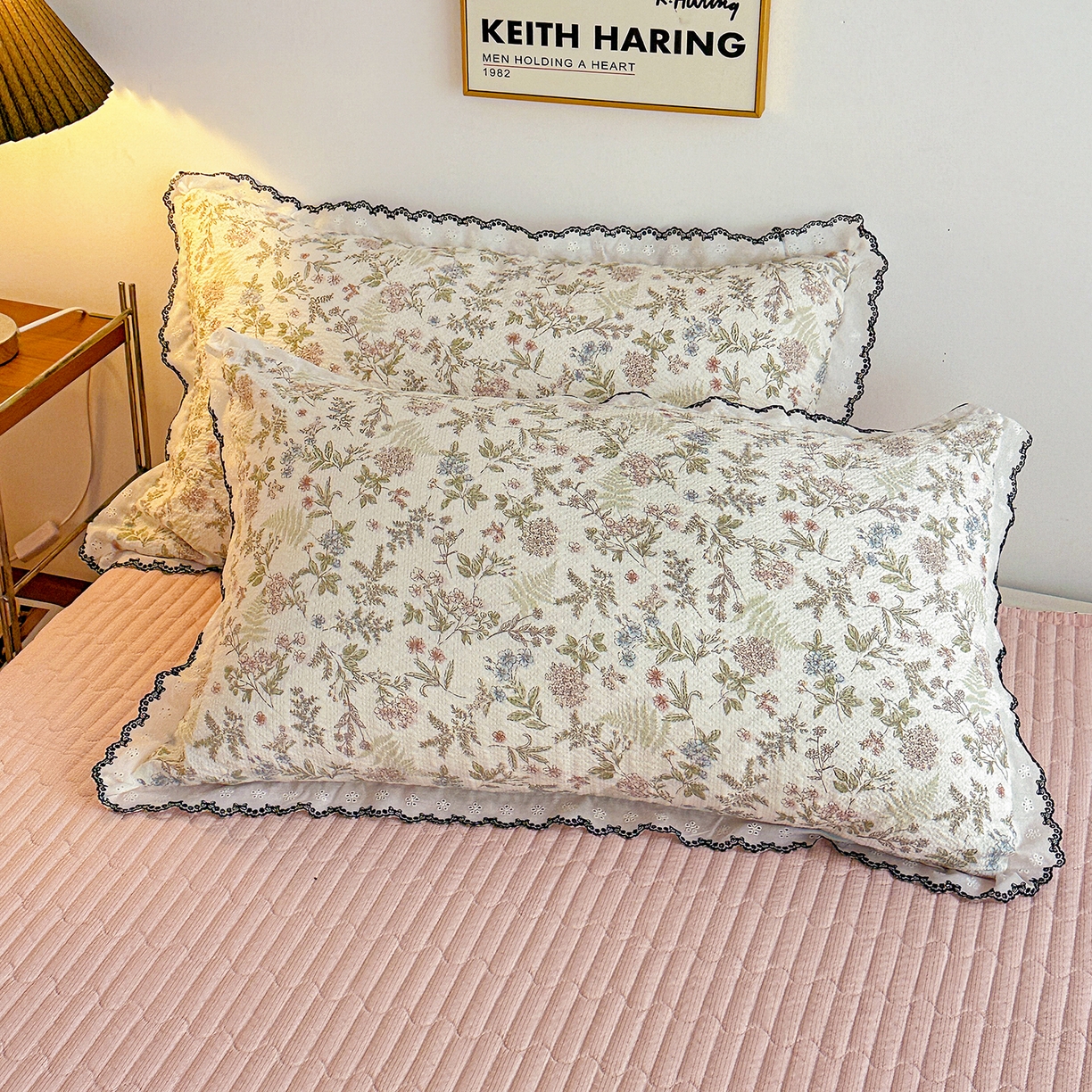 91家纺网 家纺一手货源 找家纺 富米莱（原臻工厂） 2026春夏新款云感泡芙棉复古法式花边床盖床裙被套夏凉被四件套一小红书推荐 复古花边-莓果庄园