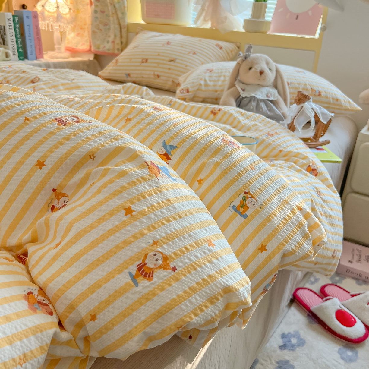 韩巢家纺 2026新款泡芙纱四件套 魔法星星