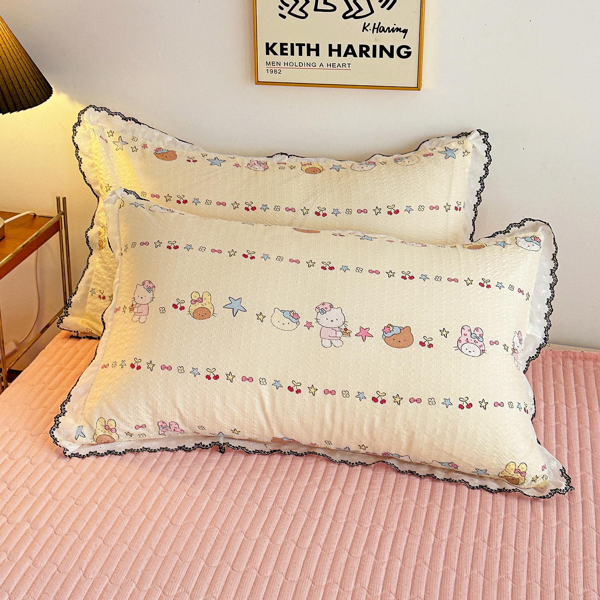 91家纺网 家纺一手货源 找家纺 富米莱（原臻工厂） 2026春夏新款云感泡芙棉复古法式花边床盖床裙被套夏凉被四件套一小红书推荐 复古花边-星月童话