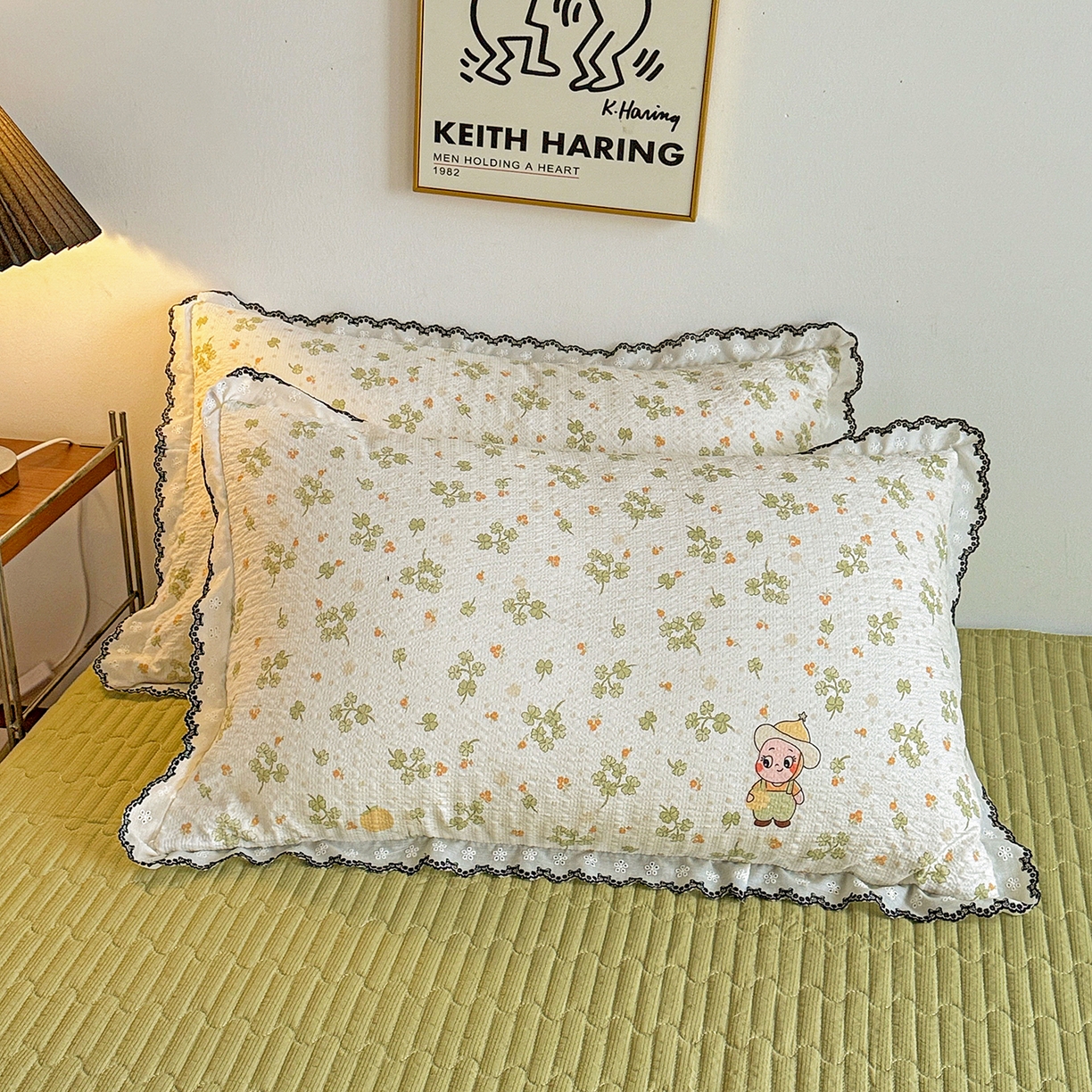 91家纺网 家纺一手货源 找家纺 富米莱（原臻工厂） 2026春夏新款云感泡芙棉复古法式花边床盖床裙被套夏凉被四件套一小红书推荐 复古花边-幸运草语