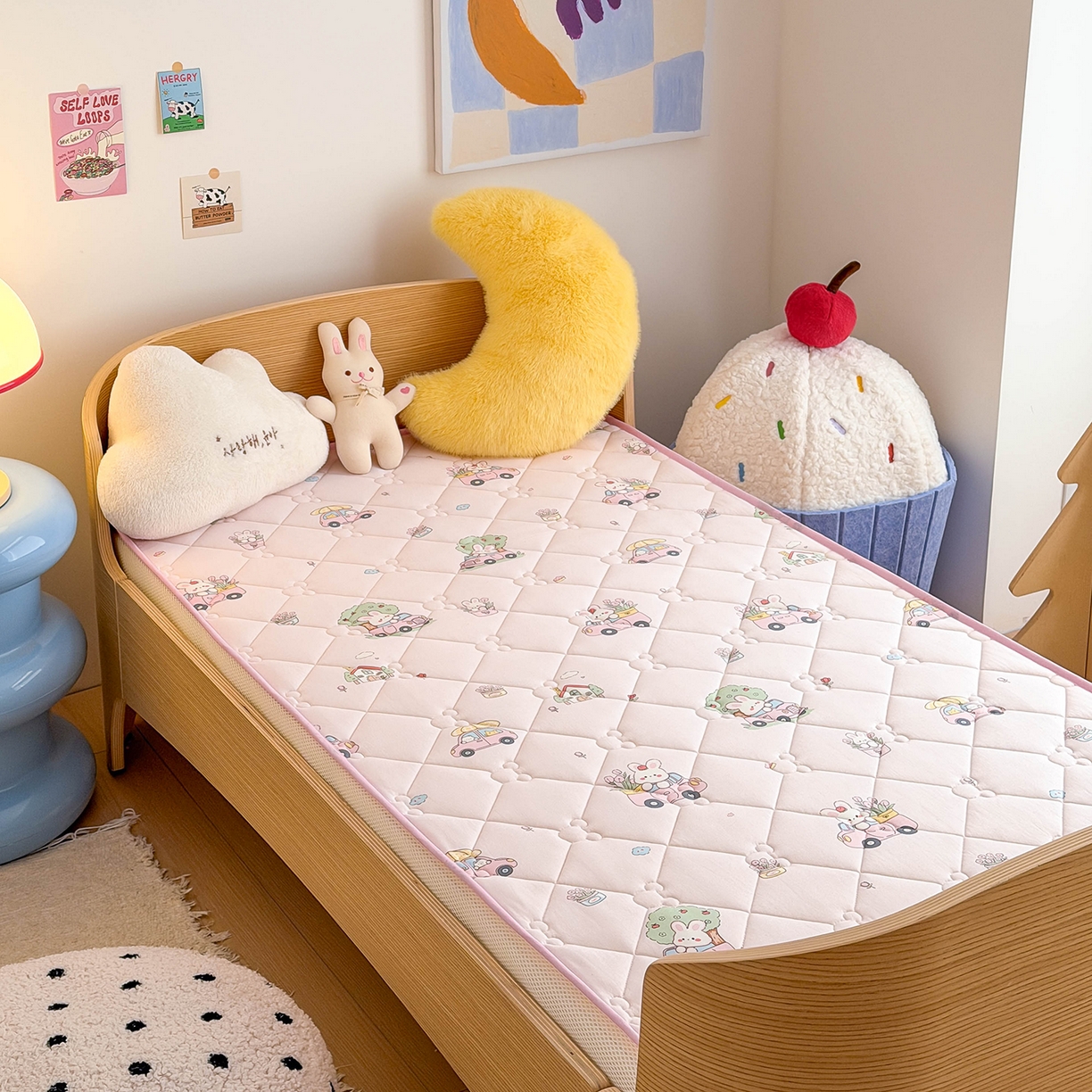 91家纺网 家纺一手货源 找家纺 （总）嗨生活 2026新款儿童硅胶记忆海绵床垫