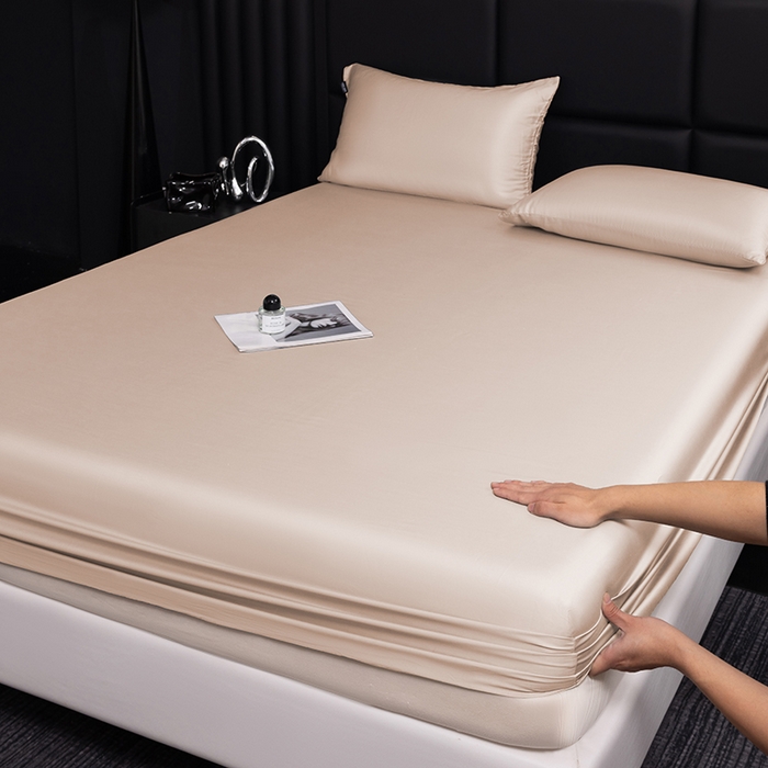 91家纺网 家纺一手货源 找家纺 （总）慕梵家居 2026新款100%莱赛尔60s天丝纯色单床笠床罩