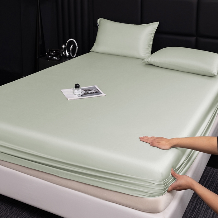 91家纺网 家纺一手货源 找家纺 （总）慕梵家居 2026新款100%莱赛尔60s天丝纯色单床笠床罩