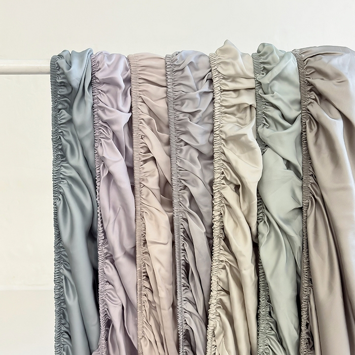 91家纺网 家纺一手货源 找家纺 慕梵家居 2026新款莱赛尔天丝纯色单床笠床笠单件 组合图（仅供展示不可下单）