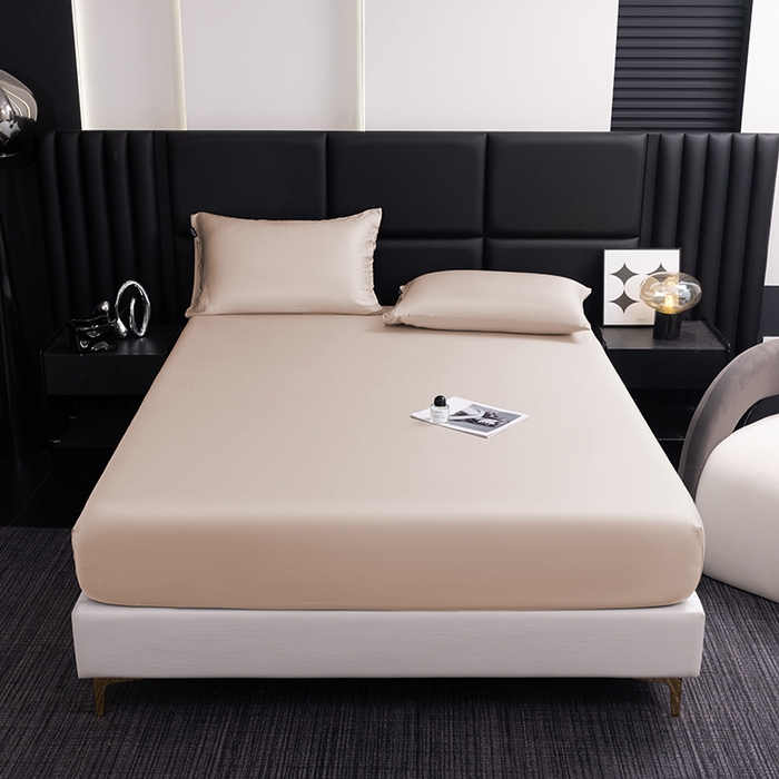 91家纺网 家纺一手货源 找家纺 慕梵家居 2026新款莱赛尔天丝纯色单床笠床笠单件 古橡粉