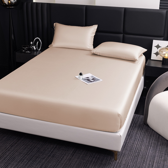 91家纺网 家纺一手货源 找家纺 慕梵家居 2026新款莱赛尔天丝纯色单床笠床笠单件 古橡粉