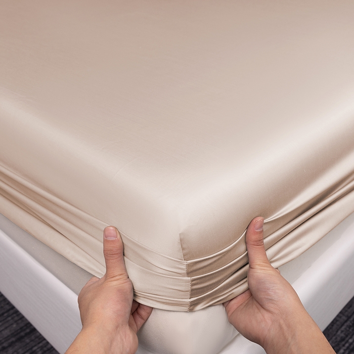 91家纺网 家纺一手货源 找家纺 慕梵家居 2026新款莱赛尔天丝纯色单床笠床笠单件 古橡粉