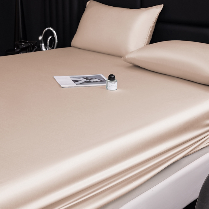 91家纺网 家纺一手货源 找家纺 慕梵家居 2026新款莱赛尔天丝纯色单床笠床笠单件 古橡粉