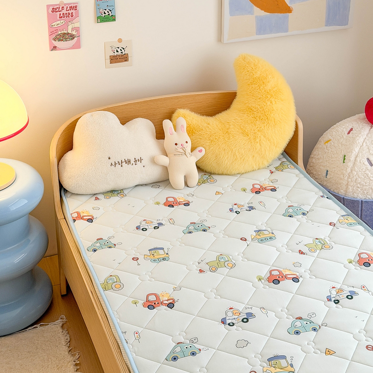 91家纺网 家纺一手货源 找家纺 嗨生活 2026新款儿童硅胶记忆海绵床垫 飞驰汽车