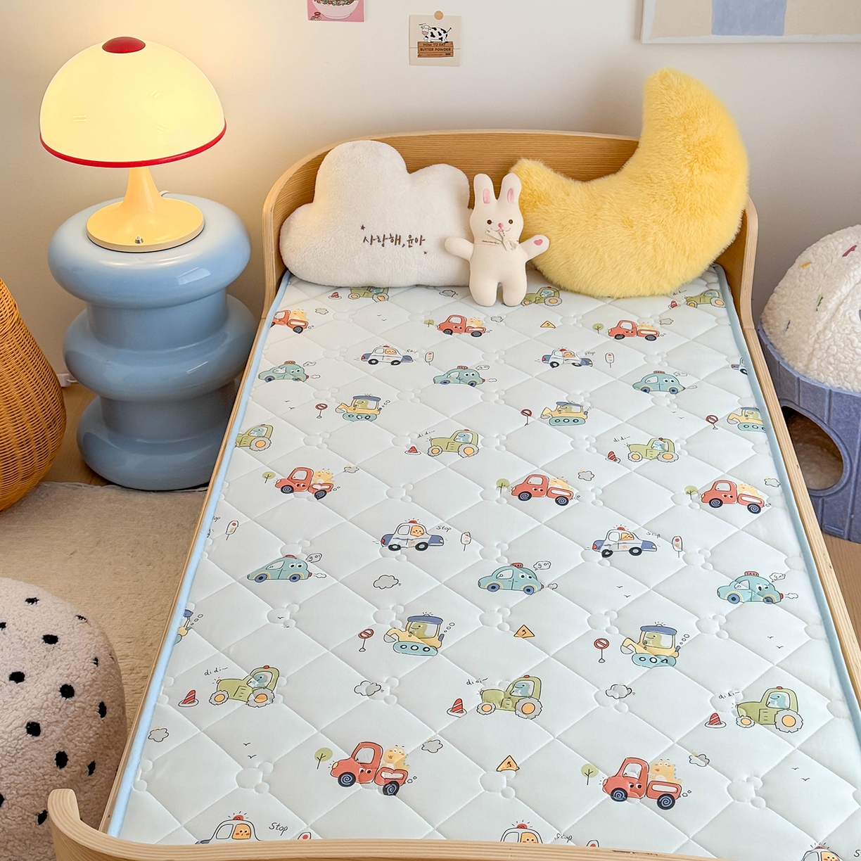 91家纺网 家纺一手货源 找家纺 嗨生活 2026新款儿童硅胶记忆海绵床垫 飞驰汽车