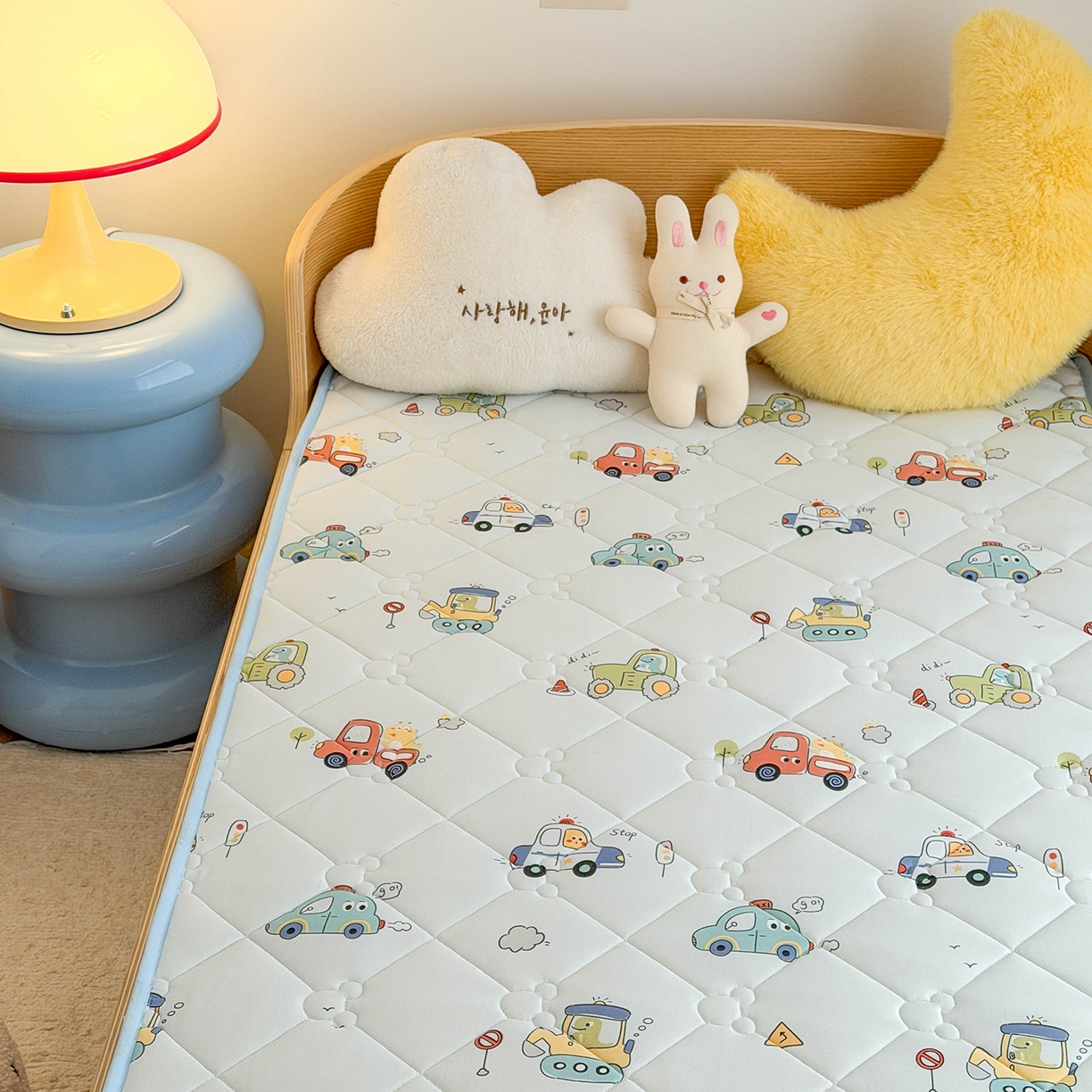 91家纺网 家纺一手货源 找家纺 嗨生活 2026新款儿童硅胶记忆海绵床垫 飞驰汽车