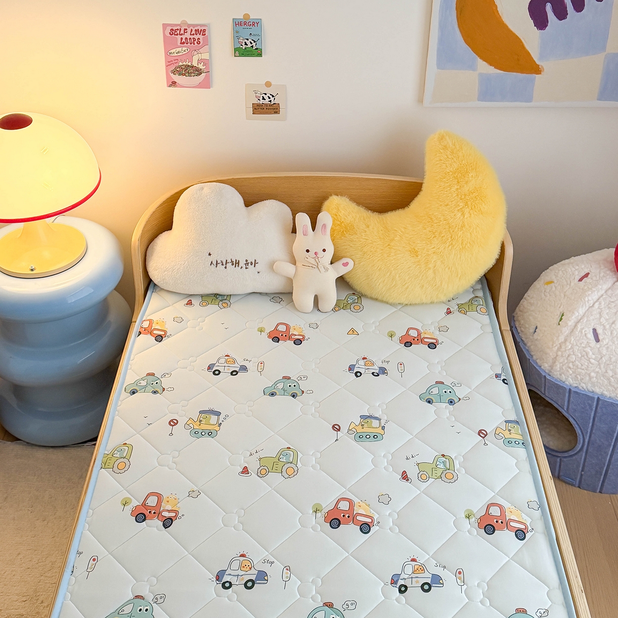 91家纺网 家纺一手货源 找家纺 嗨生活 2026新款儿童硅胶记忆海绵床垫 飞驰汽车