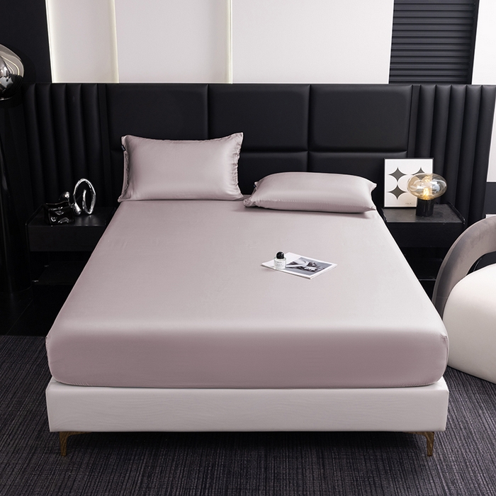 91家纺网 家纺一手货源 找家纺 慕梵家居 2026新款莱赛尔天丝纯色单床笠床笠单件 莫奈紫