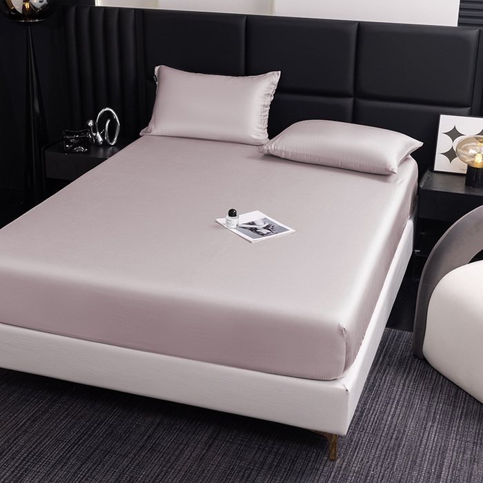 91家纺网 家纺一手货源 找家纺 慕梵家居 2026新款莱赛尔天丝纯色单床笠床笠单件 莫奈紫