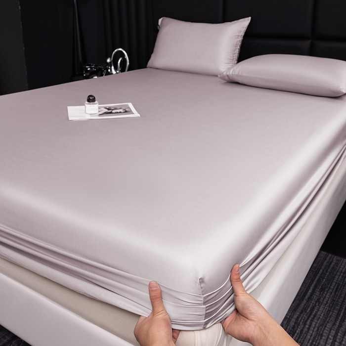 91家纺网 家纺一手货源 找家纺 慕梵家居 2026新款莱赛尔天丝纯色单床笠床笠单件 莫奈紫