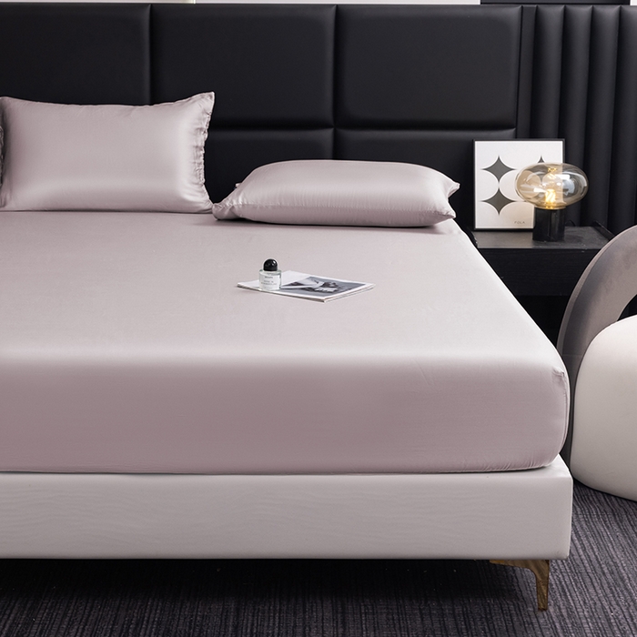 91家纺网 家纺一手货源 找家纺 慕梵家居 2026新款莱赛尔天丝纯色单床笠床笠单件 莫奈紫