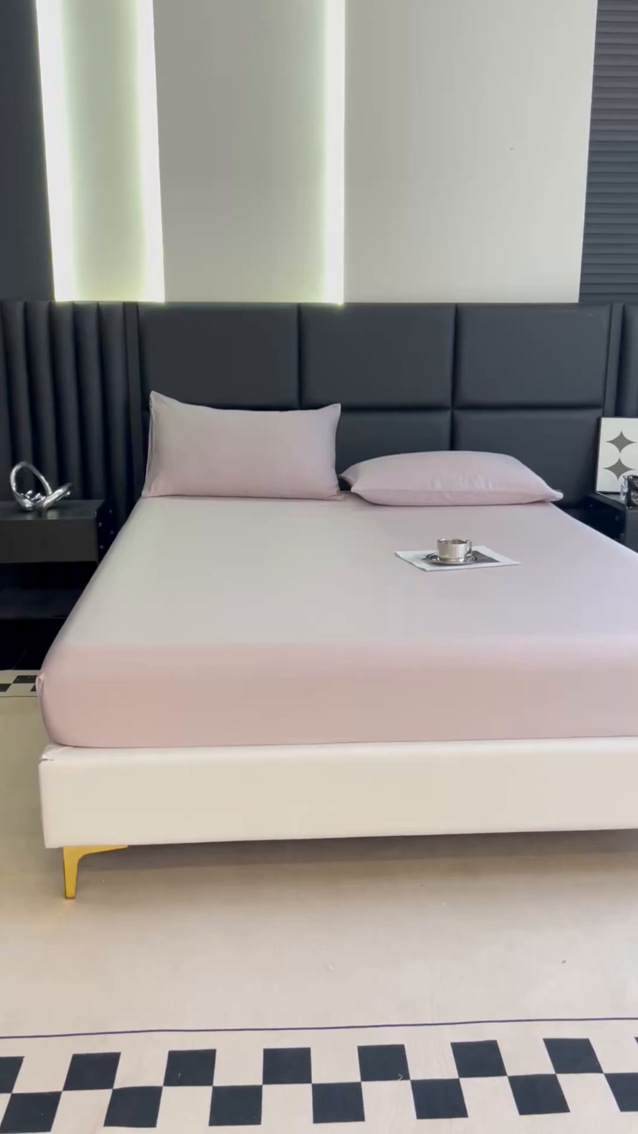 91家纺网 家纺一手货源 找家纺 慕梵家居 2026新款莱赛尔天丝纯色单床笠床笠单件 莫奈紫