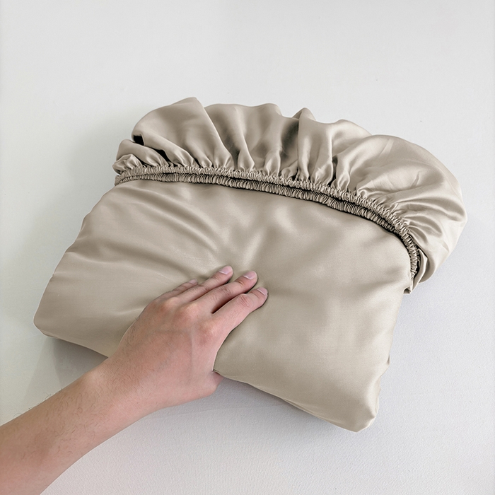 91家纺网 家纺一手货源 找家纺 慕梵家居 2026新款莱赛尔天丝纯色单床笠床笠单件 纱褐色