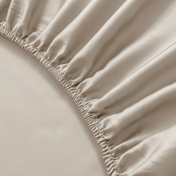 91家纺网 家纺一手货源 找家纺 慕梵家居 2026新款莱赛尔天丝纯色单床笠床笠单件 纱褐色